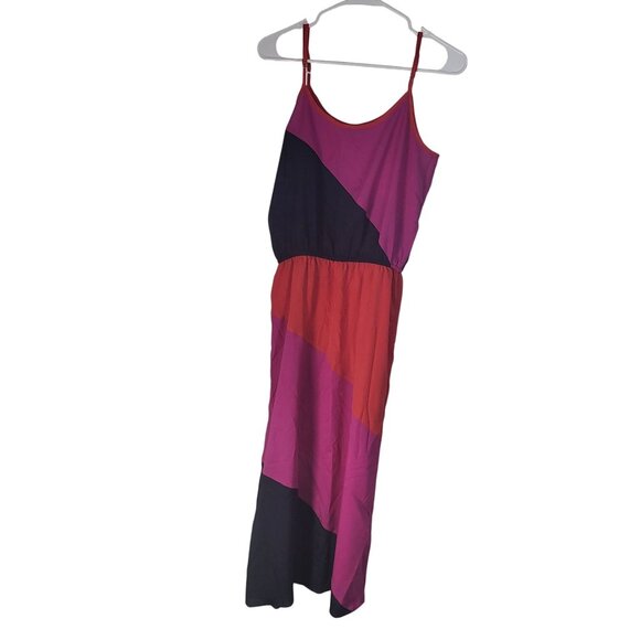 AQUA Women's SZ Medium Colorblock Slip Dress Lightweight Colorful Retro Y2K - Picture 2 of 10
